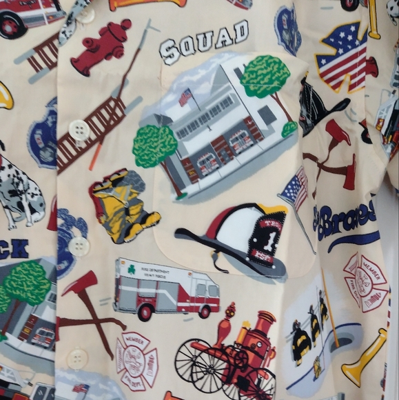 Hawaiian shirt with fire trucks - Kimoshan size L - Picture 3 of 6